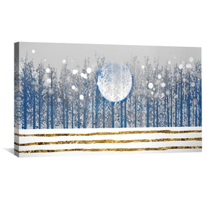 Winter Moon Canvas Art Clock Canvas