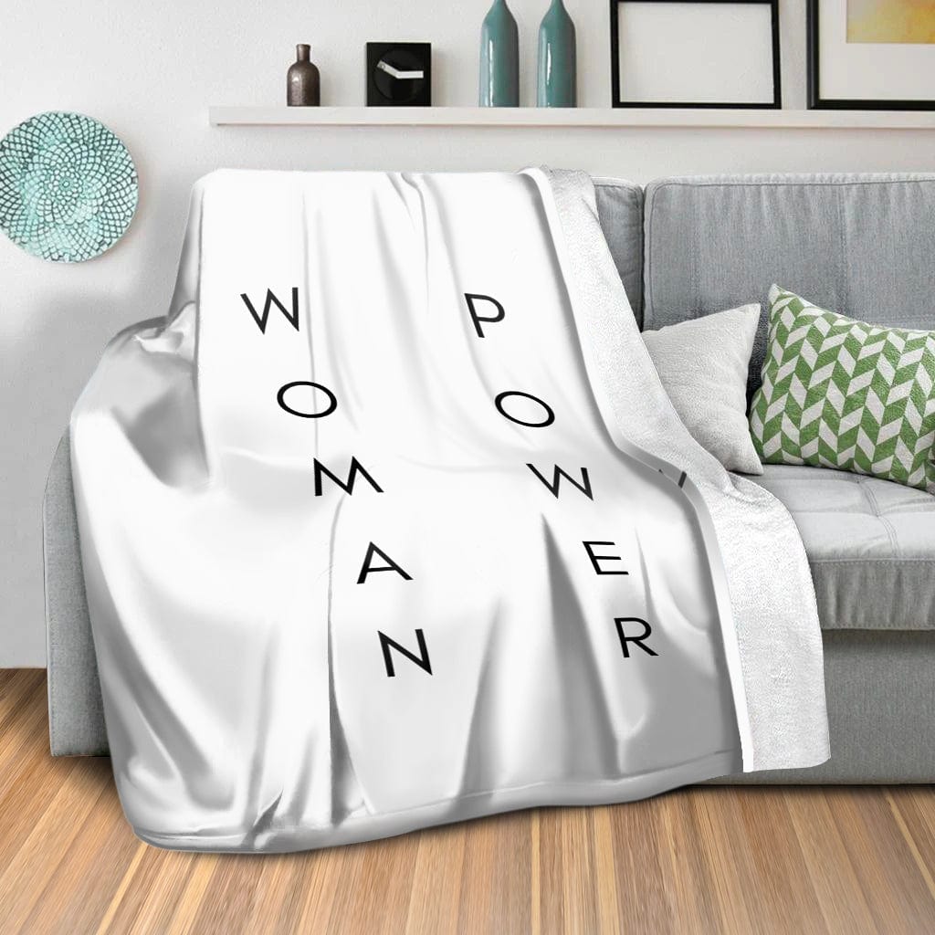 Woman Power Blanket Blanket Clock Canvas