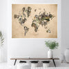 World Map of Monuments Canvas Art Clock Canvas