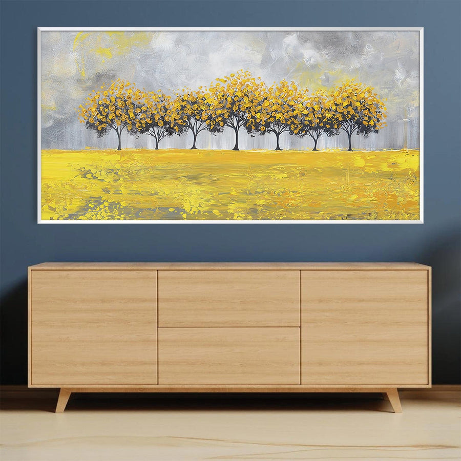 Yellow Grove Canvas Art Clock Canvas