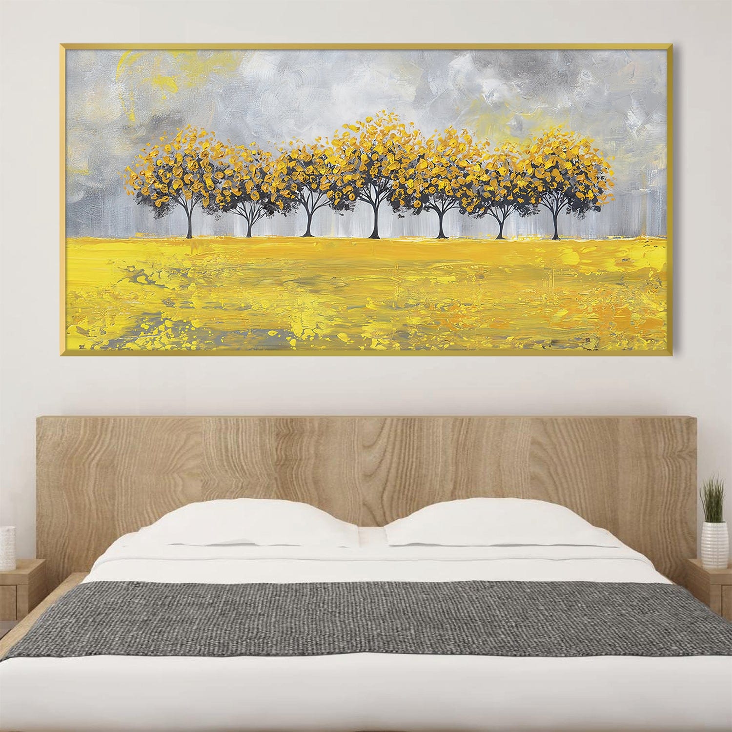 Yellow Grove Canvas Art Clock Canvas