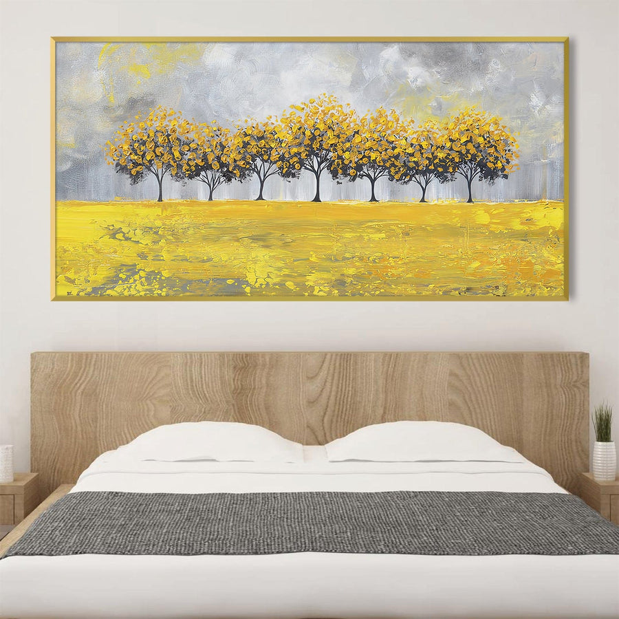Yellow Grove Canvas Art Clock Canvas
