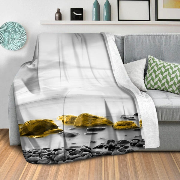 Yellow Splash A Blanket Blanket Clock Canvas