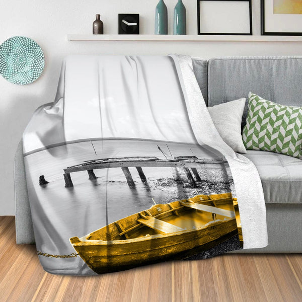 Yellow Splash C Blanket Blanket Clock Canvas