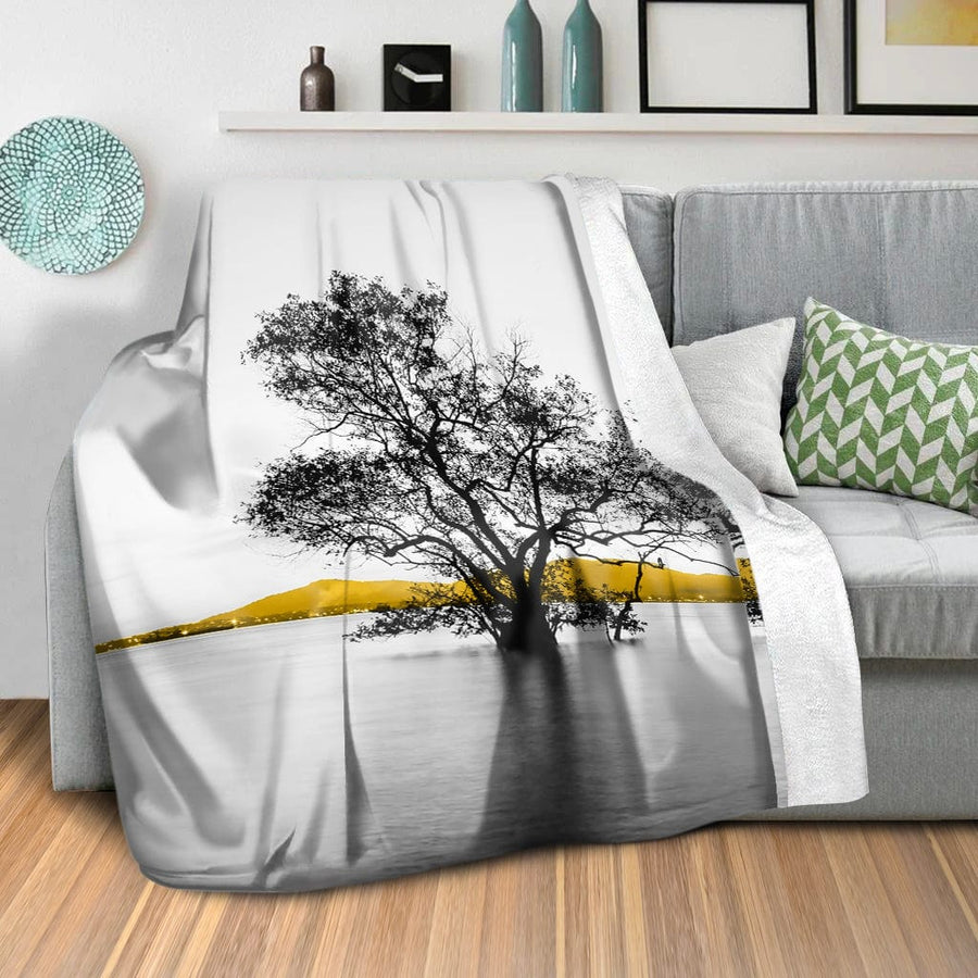 Yellow Splash Dream Home Bundle Bundle 2 Cushions & 1 Blanket Clock Canvas
