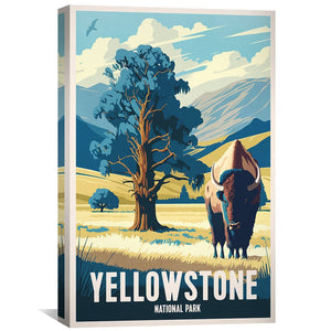 Yellowstone National Park Canvas Art Clock Canvas