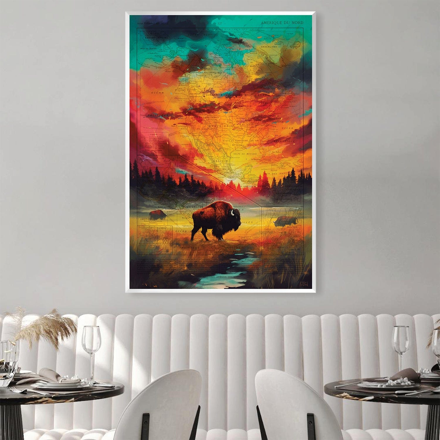 Yellowstone USA Canvas ClockCanvas
