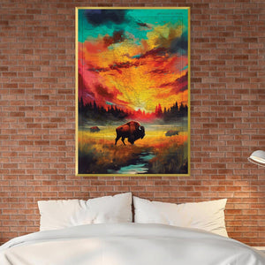 Yellowstone USA Canvas Art Clock Canvas