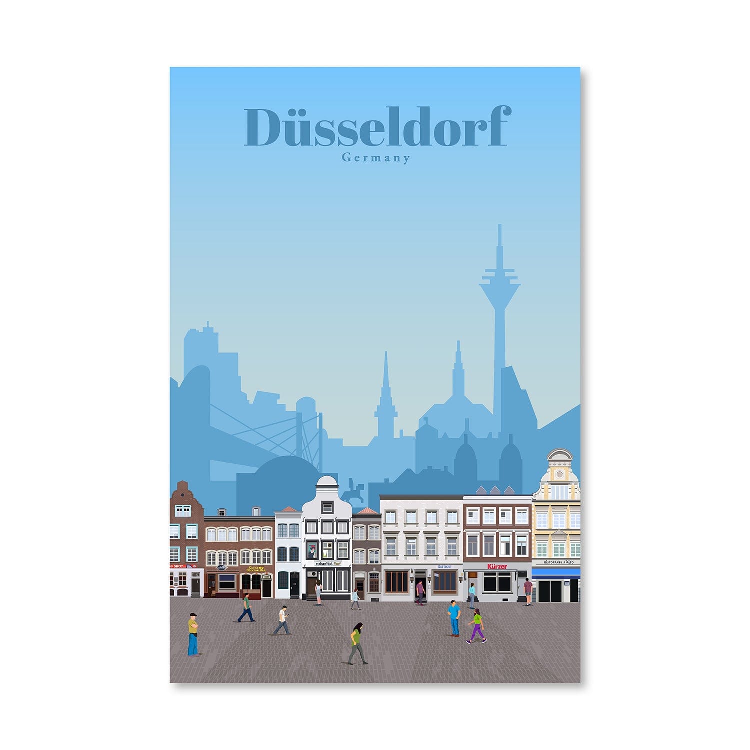 Duesseldorf Canvas - Studio 324 Art Clock Canvas