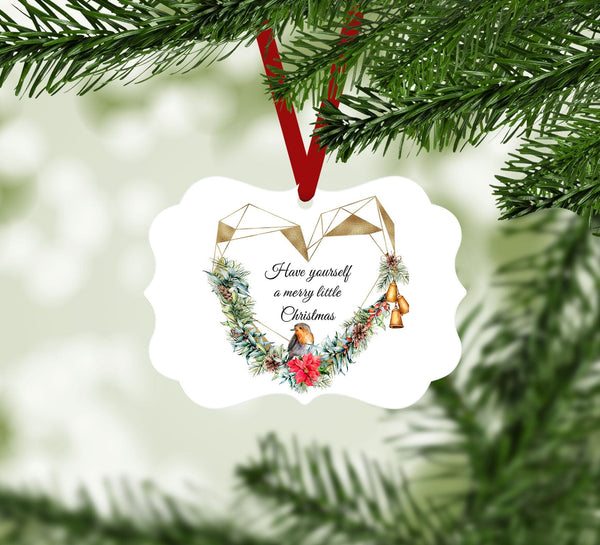 A Merry Little Christmas Ornament Christmas Ornament Victorian 10.8 x 8cm Clock Canvas