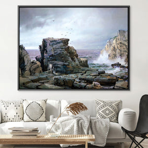 A Rocky Coast Canvas Art 45 x 30cm / Unframed Canvas Print Clock Canvas