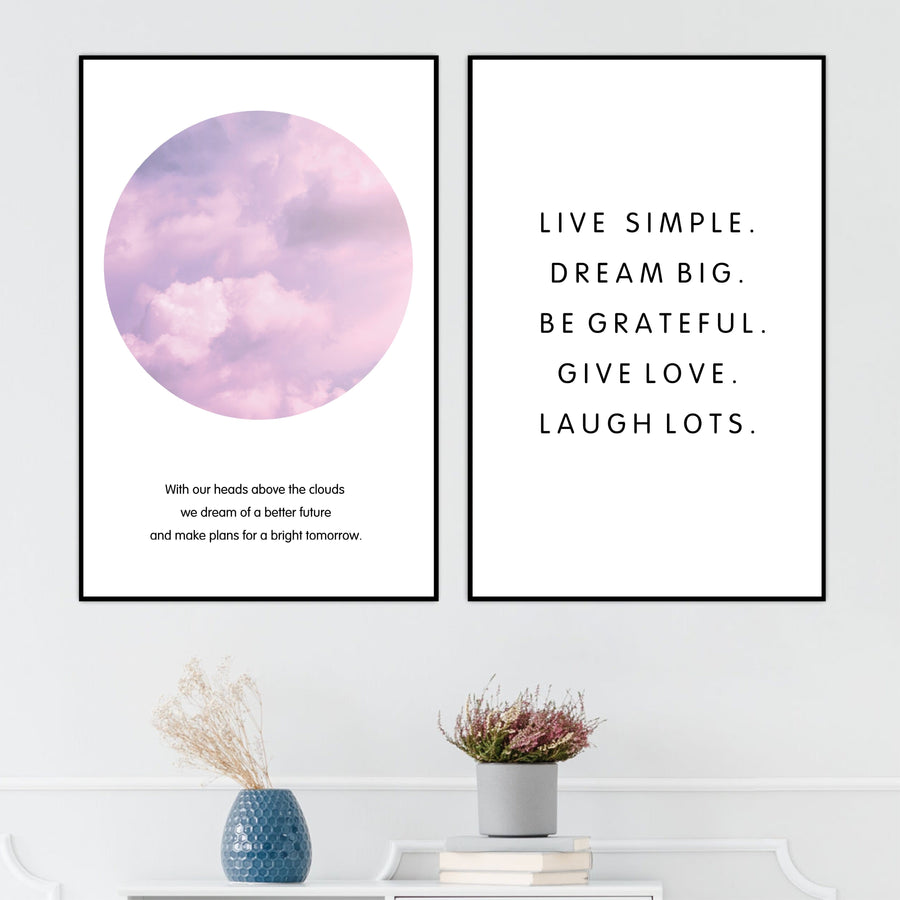 Above the Clouds Canvas Art Set of 2 / 40 x 50cm / No Board - Canvas Print Only Clock Canvas