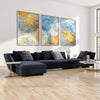Abstract Blue Canvas Art Clock Canvas