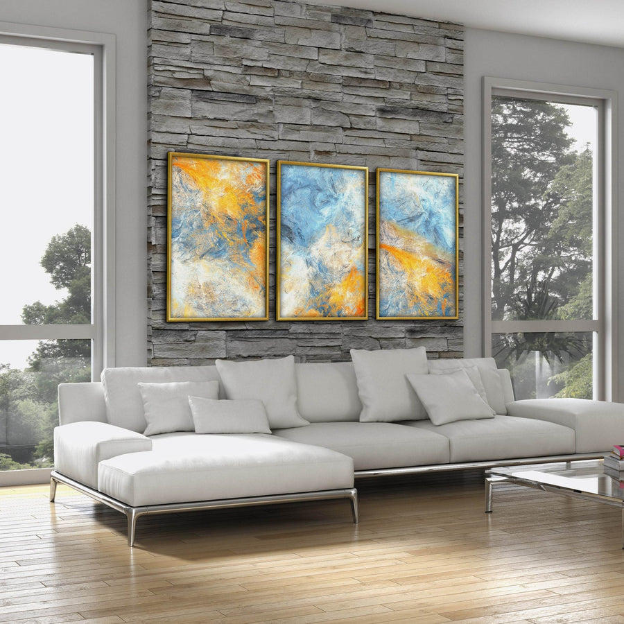 Abstract Blue Canvas Art Clock Canvas