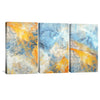 Abstract Blue Canvas Art Set of 3 / 40 x 60cm / Unframed Canvas Print Clock Canvas