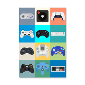 Abstract Controllers Canvas Art Clock Canvas