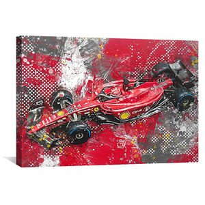 Abstract Formula Racer Canvas Art Clock Canvas