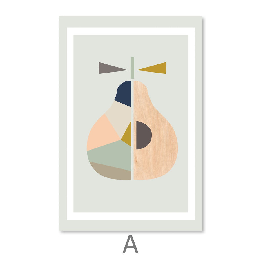 Abstract Fruits Canvas Art Clock Canvas