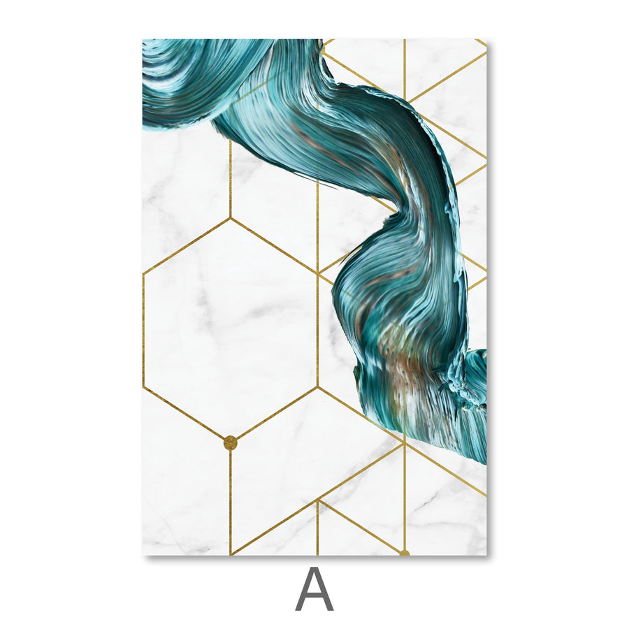 Abstract Geo Canvas Art A / 40 x 60cm / Unframed Canvas Print Clock Canvas