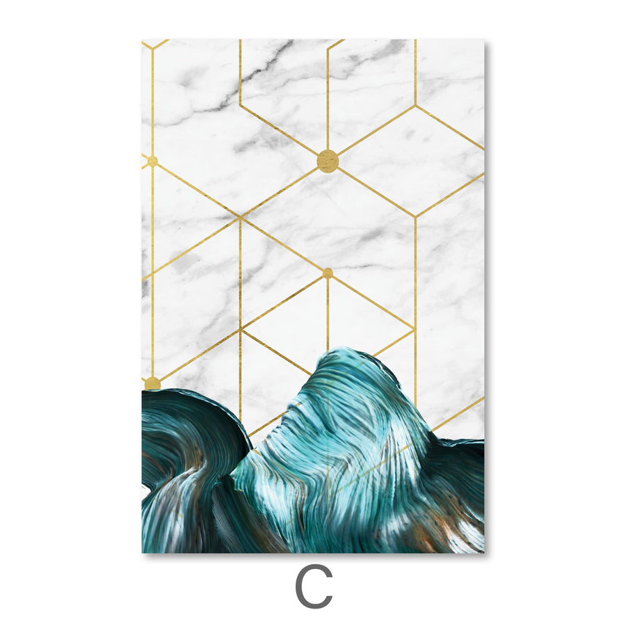 Abstract Geo Canvas Art C / 40 x 60cm / Unframed Canvas Print Clock Canvas