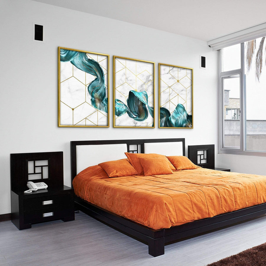 Abstract Geo Canvas Art Clock Canvas