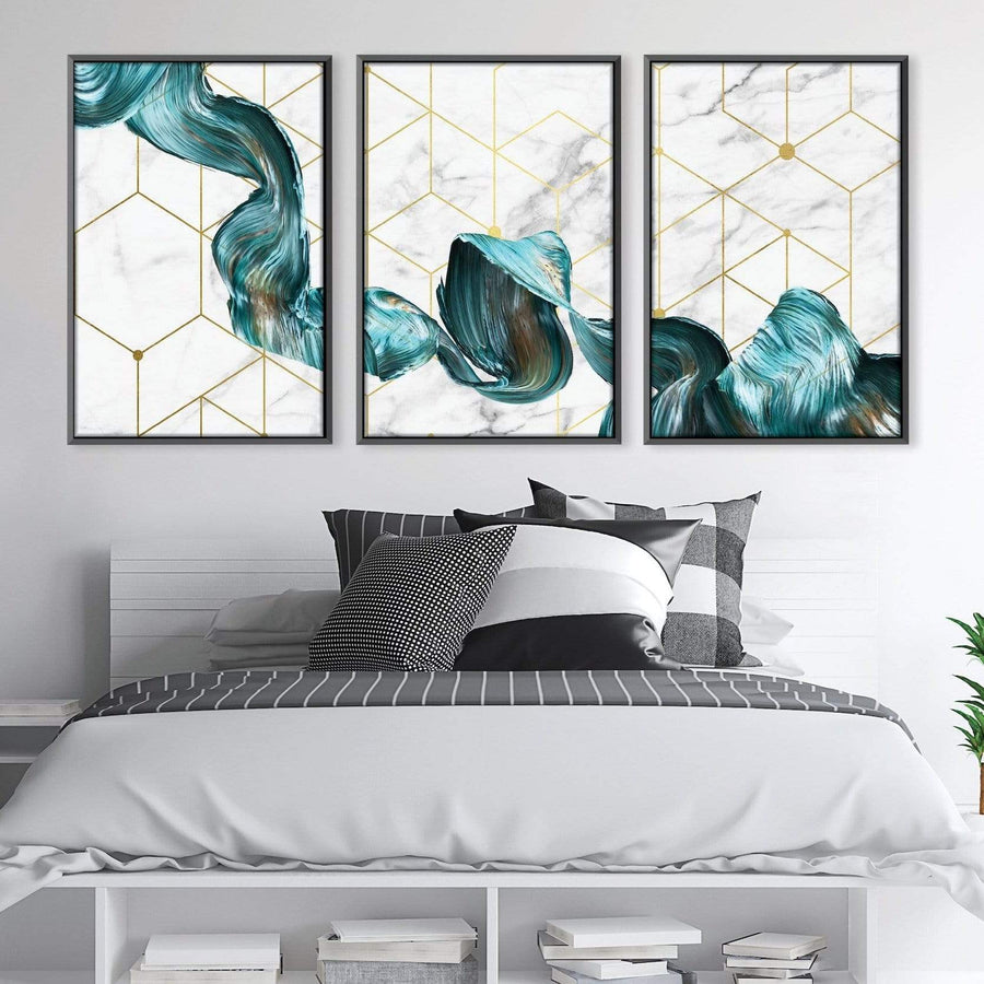 Abstract Geo Canvas Art Clock Canvas