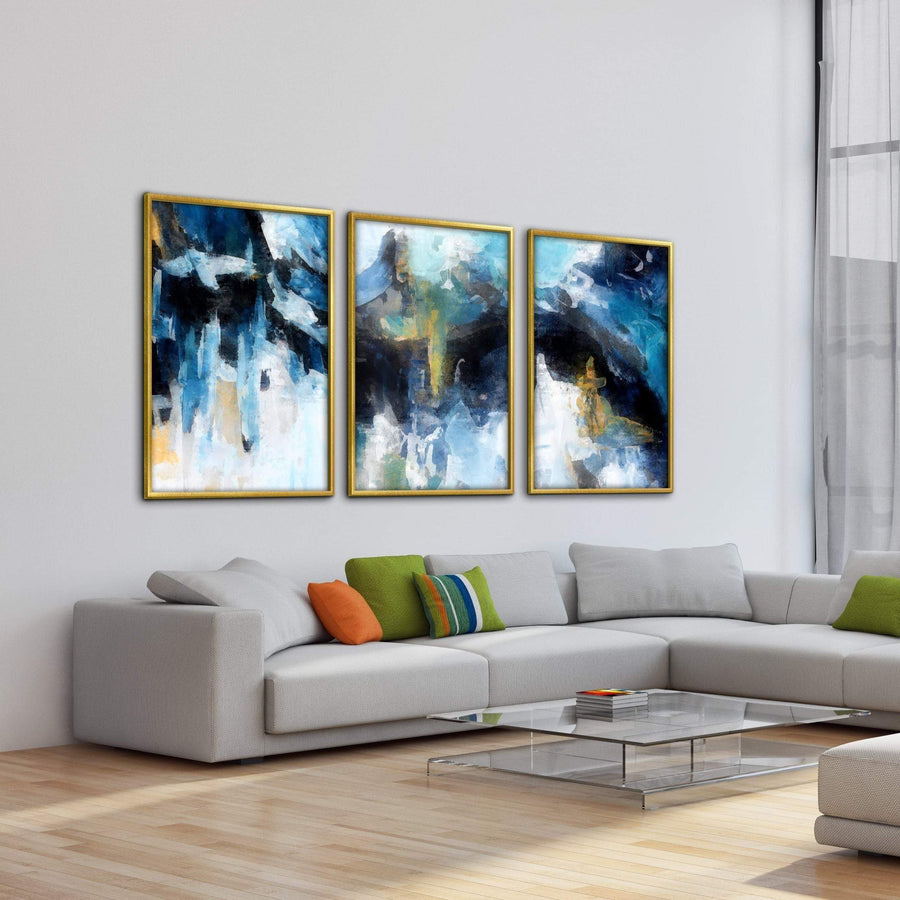 Abstract Glacial Canvas Art Clock Canvas