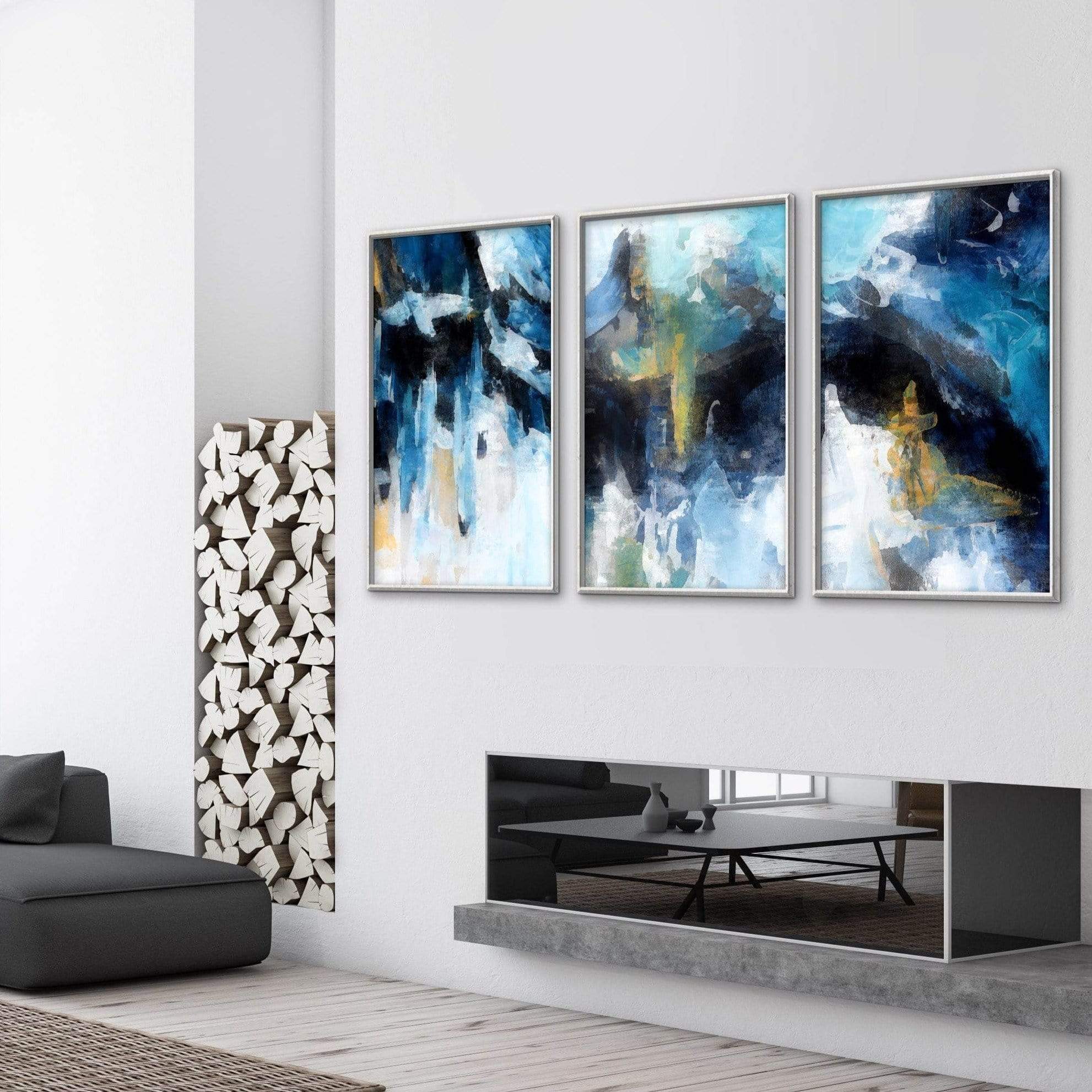 Abstract Glacial Canvas Art Clock Canvas