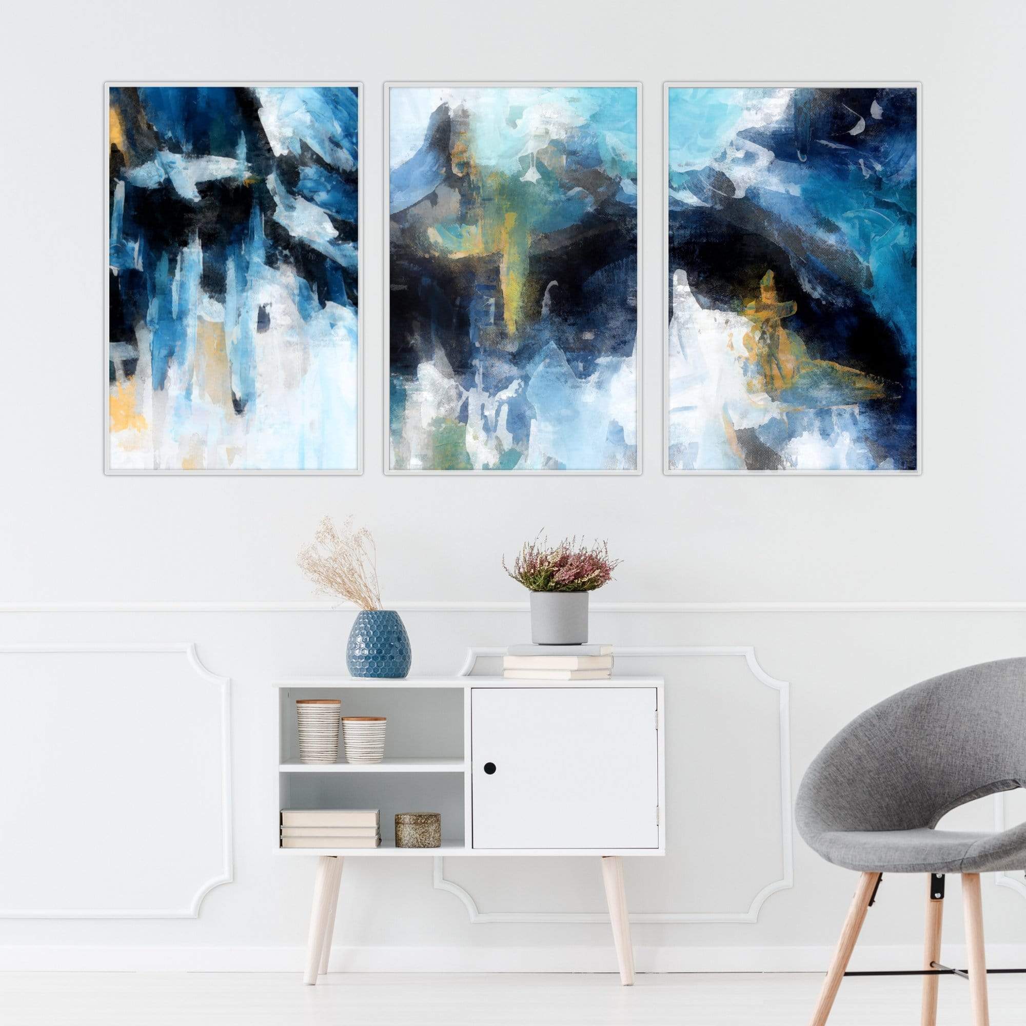 Abstract Glacial Canvas Art Clock Canvas