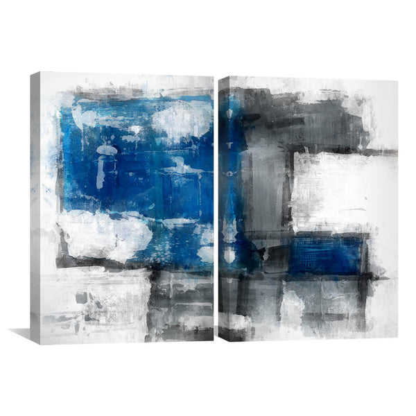 Abstract Iceberg Canvas Art Set of 2 / 40 x 60cm / Unframed Canvas Print Clock Canvas
