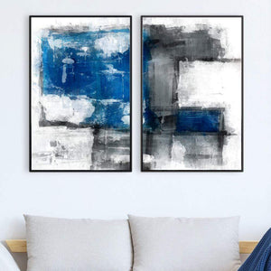 Abstract Iceberg Canvas Art Set of 2 / 40 x 50cm / No Board - Canvas Print Only Clock Canvas