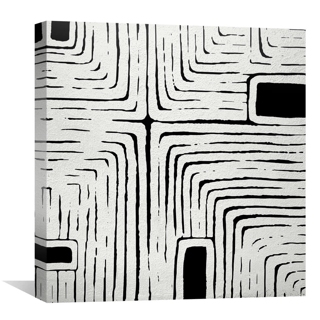Abstract Labyrinth Canvas Art 30 x 30cm / Unframed Canvas Print Clock Canvas