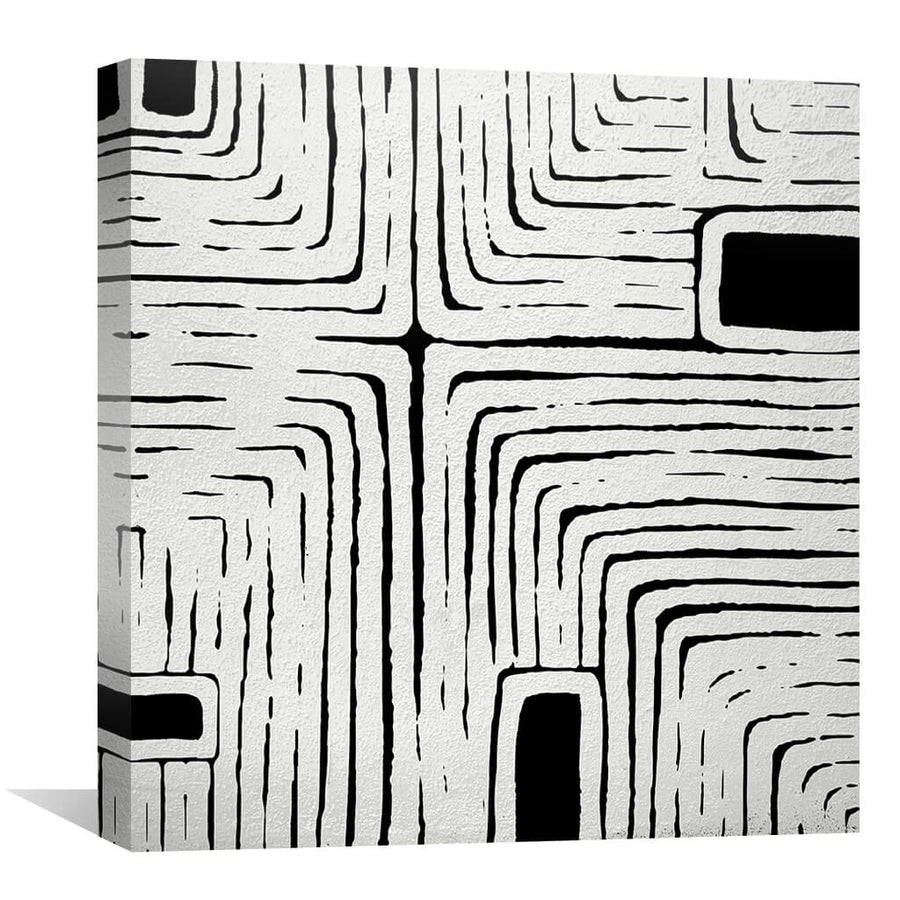 Abstract Labyrinth Canvas Art 30 x 30cm / Unframed Canvas Print Clock Canvas