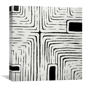 Abstract Labyrinth Canvas Art 30 x 30cm / Unframed Canvas Print Clock Canvas