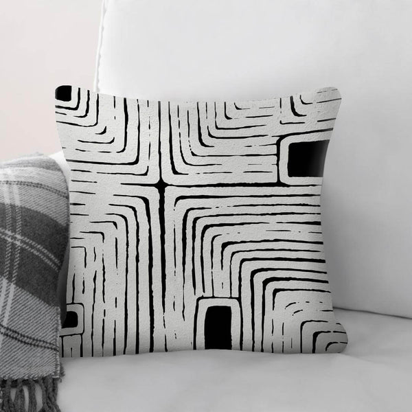 Abstract Labyrinth Cushion Cushion 45 x 45cm Clock Canvas