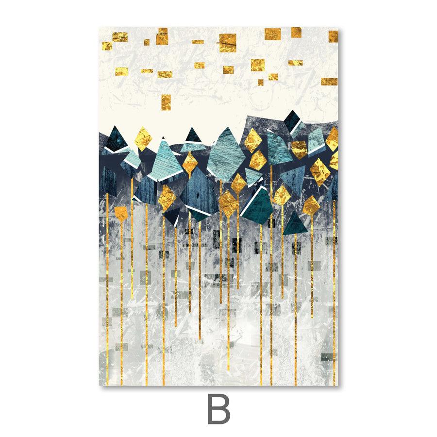 Abstract Mountain Canvas Art B / 40 x 60cm / Unframed Canvas Print Clock Canvas