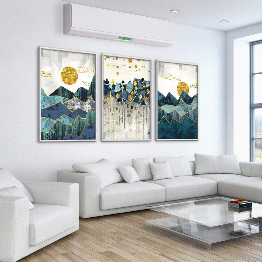 Abstract Mountain Canvas Art Clock Canvas