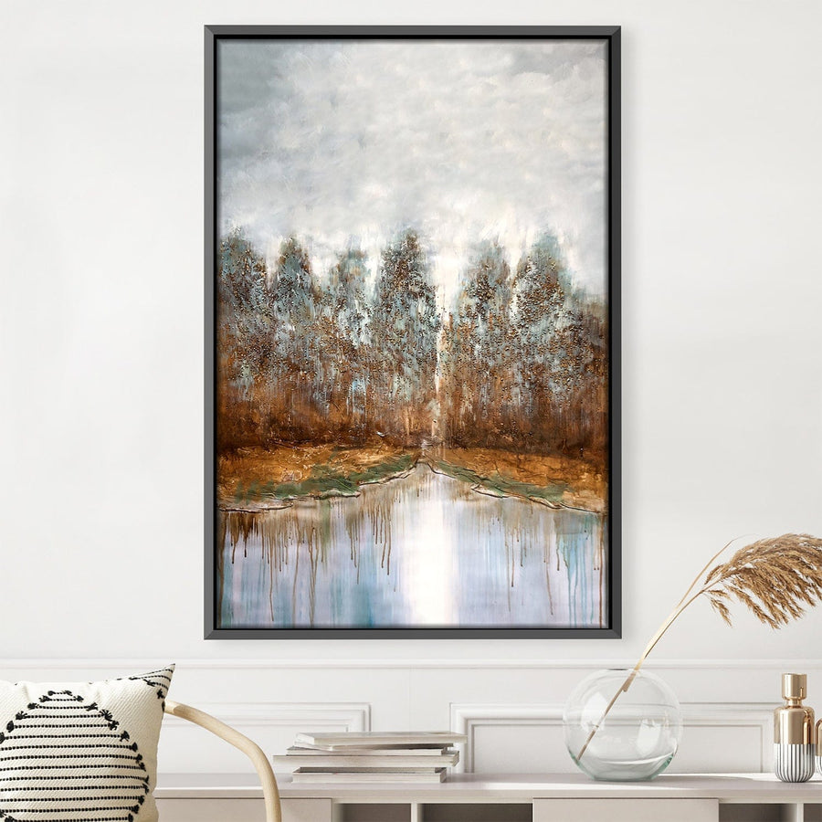 Abstract Nature Reflections Oil Painting Oil 30 x 45cm / Oil Painting Clock Canvas