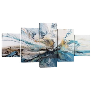 Abstract Oceanic Canvas - 5 Panel Art Clock Canvas