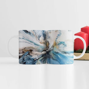 Abstract Oceanic Mug Mug White Clock Canvas