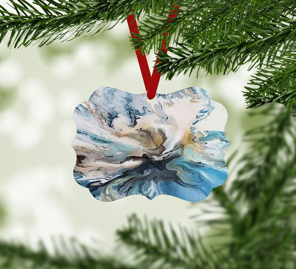 Abstract Oceanic Ornament Christmas Ornament Victorian 10.8 x 8cm Clock Canvas