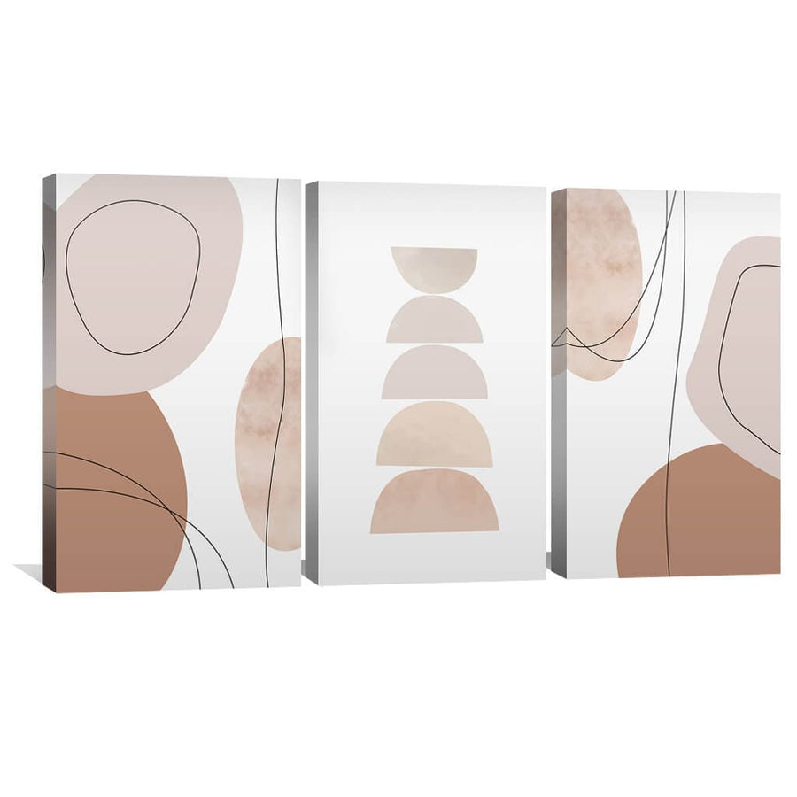 Abstract Pastels Canvas Art Set of 3 / 40 x 60cm / Unframed Canvas Print Clock Canvas