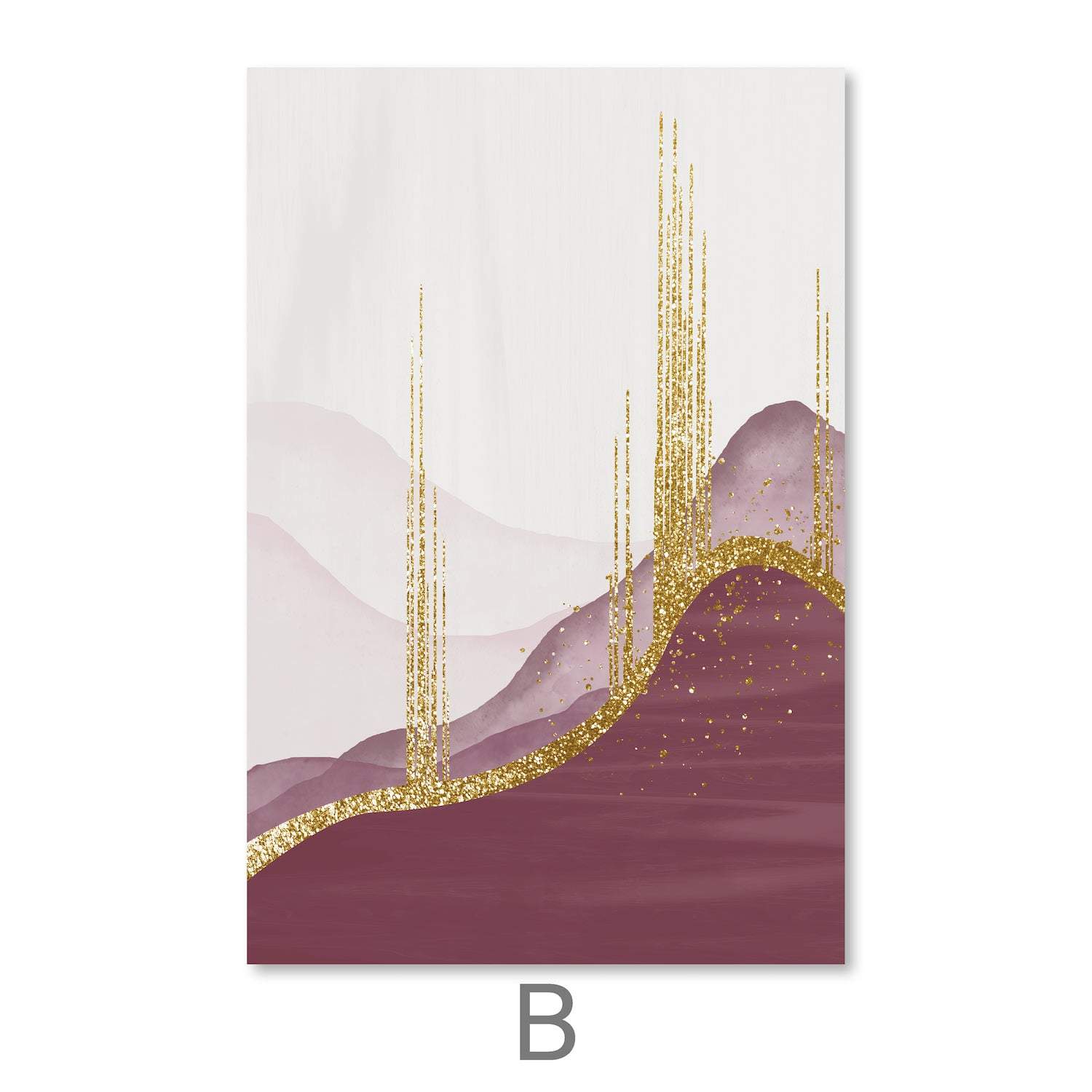 Abstract Rouge Canvas Art B / 40 x 50cm / Unframed Canvas Print Clock Canvas