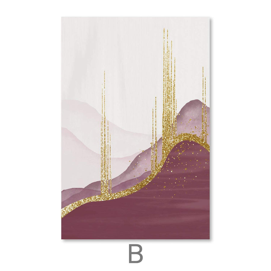 Abstract Rouge Canvas Art B / 40 x 50cm / Unframed Canvas Print Clock Canvas