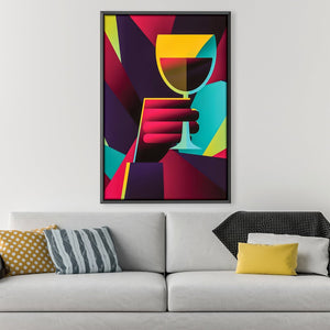 Abstract Shaped Wine Night Canvas Art Clock Canvas
