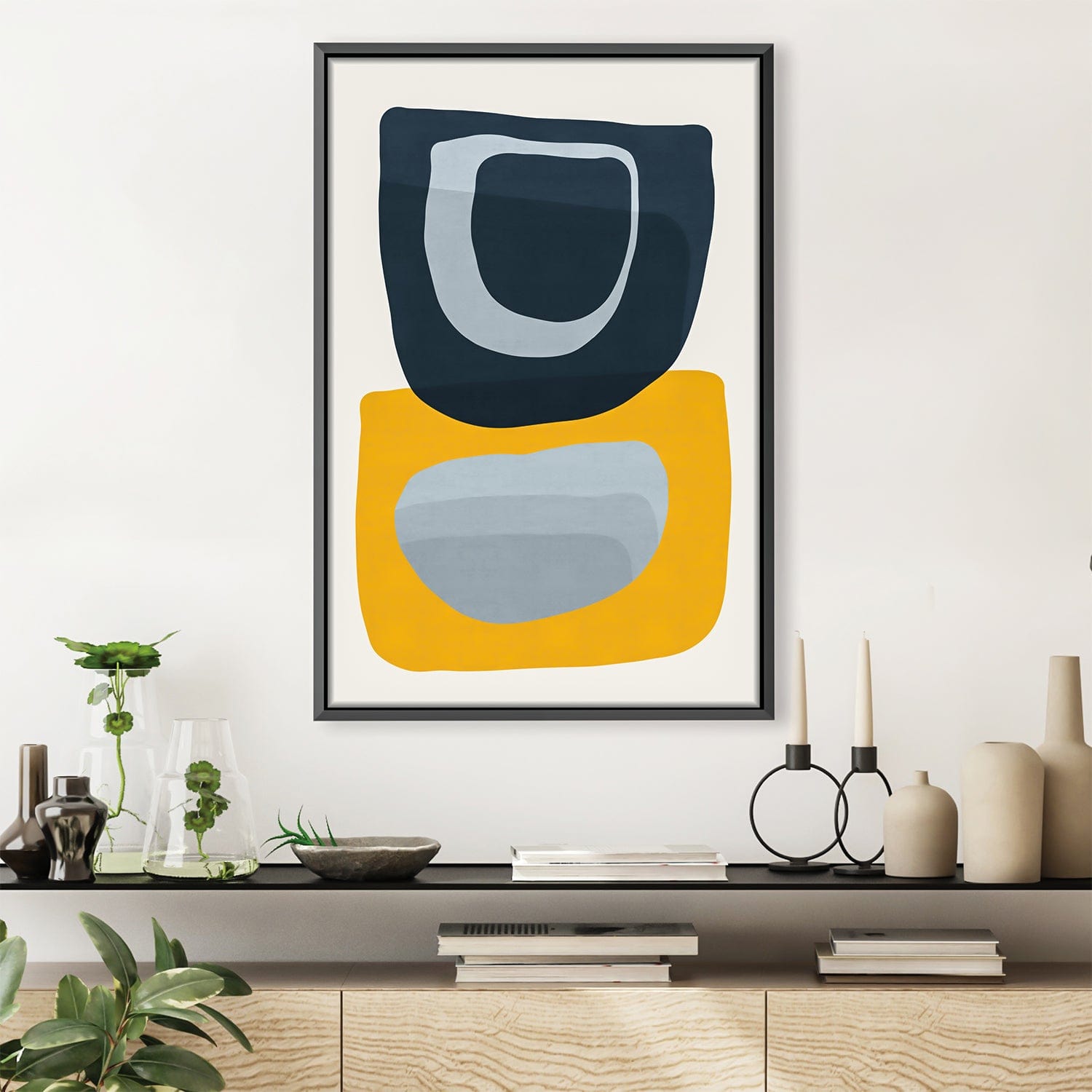 Abstract shapes I Canvas Art Clock Canvas