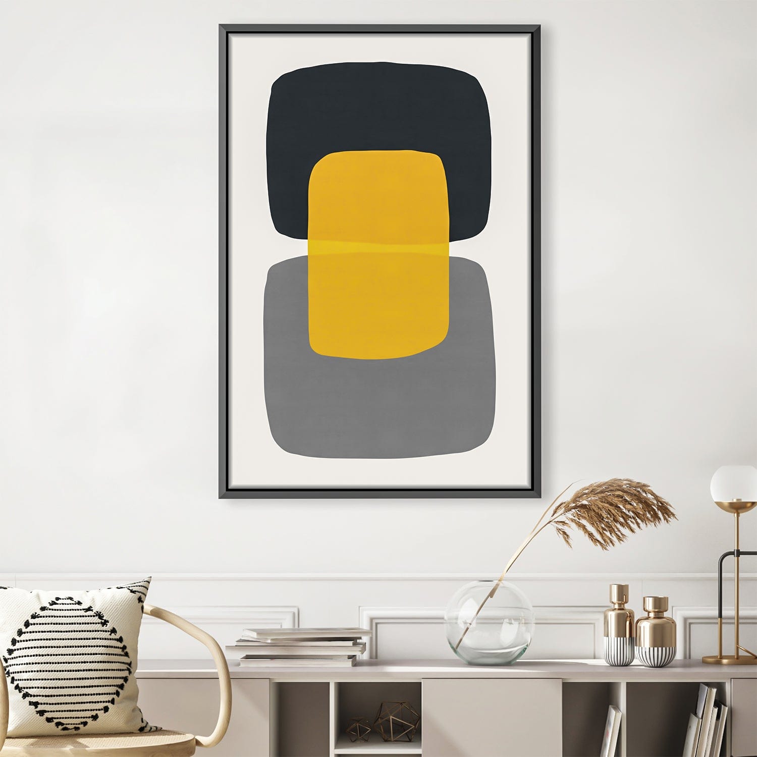 Abstract shapes II Canvas Art Clock Canvas
