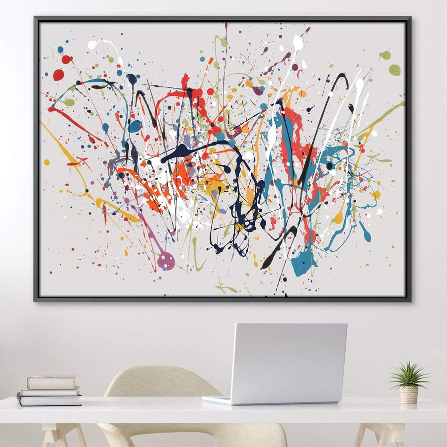 Abstract Splatter Canvas Art Clock Canvas