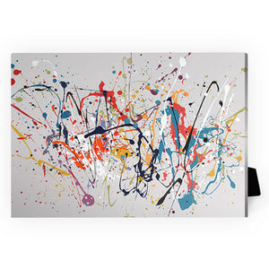 Abstract Splatter Desktop Canvas Desktop Canvas 18 x 13cm Clock Canvas