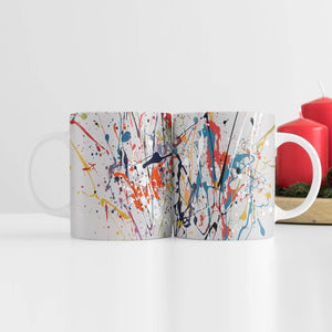 Abstract Splatter Mug Mug White Clock Canvas